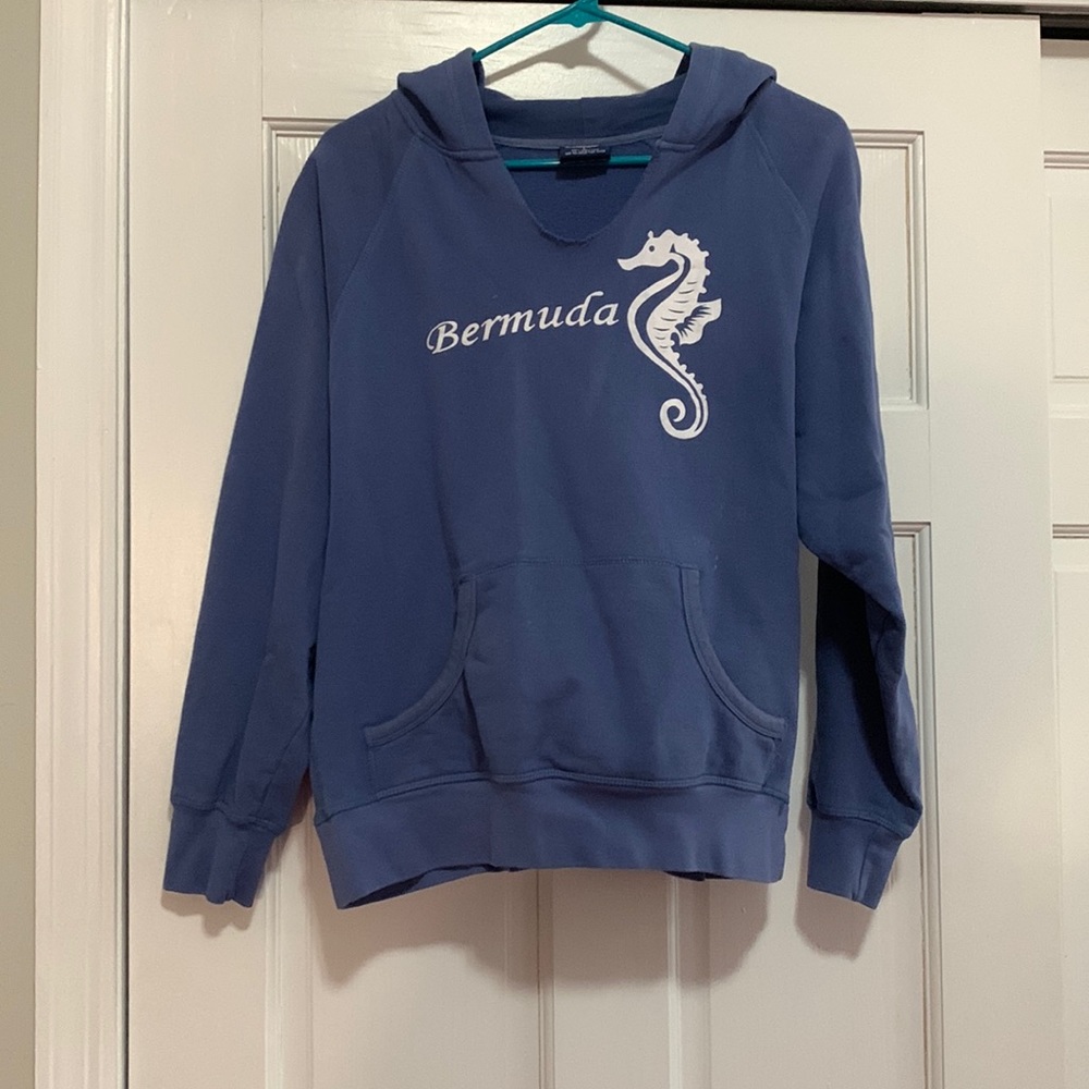 Blue Bermuda fleece-lined hoodie